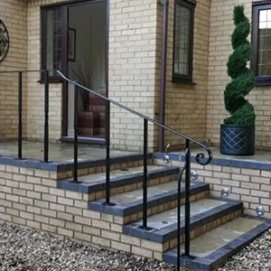 a set of stairs leading to a brick building